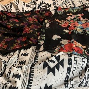 Two floral sheer shirts
